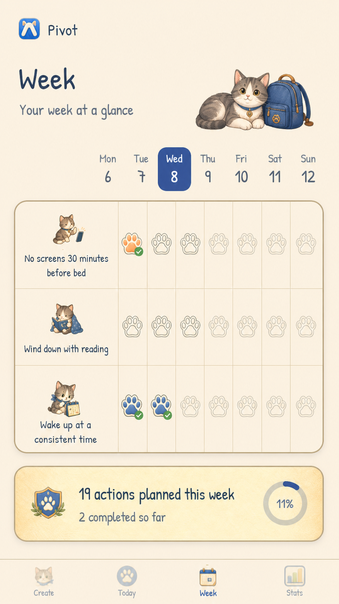 Week screen
